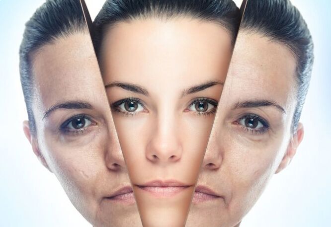 O processo de eliminação da pele facial das mudanças relacionadas à idade